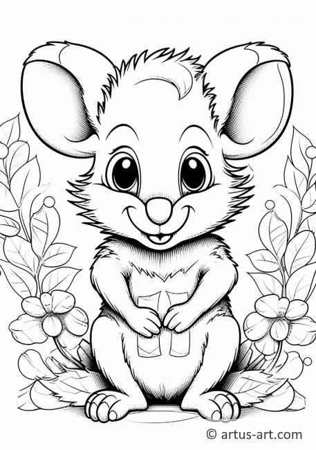 Page de coloriage d'opossum